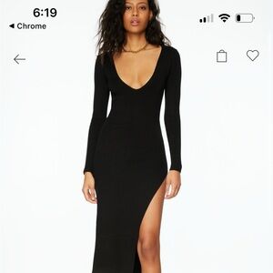 Dynamite Black Ribbed Maxi Sweater Dress